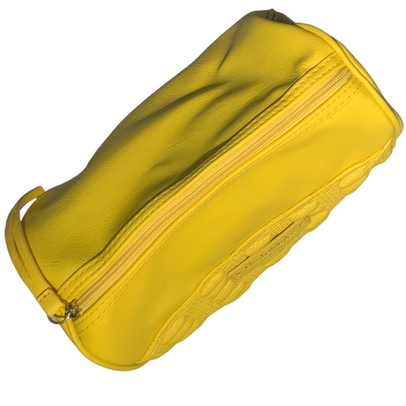NEW Elizabeth Arden Sunshine Yellow Barrel Style Makeup Bag Large Cosmetic Case - Picture 8 of 11